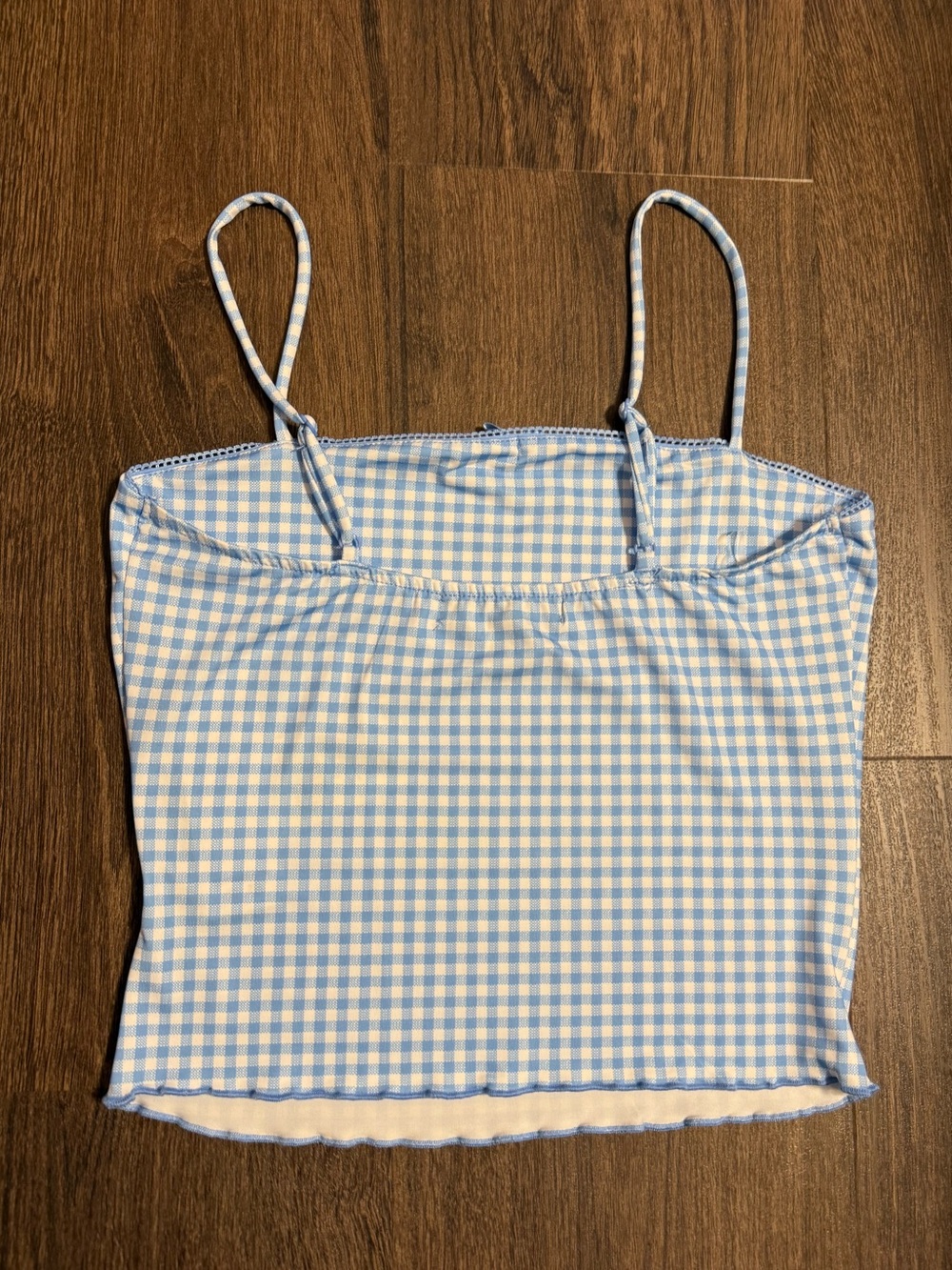Madden Girl Light Blue & White Gingham Cami - Picture 3 of 5
